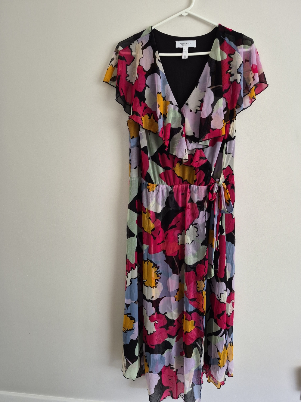 Addition Elle Floral  Maxi Dress in Pink, Yellow & Black